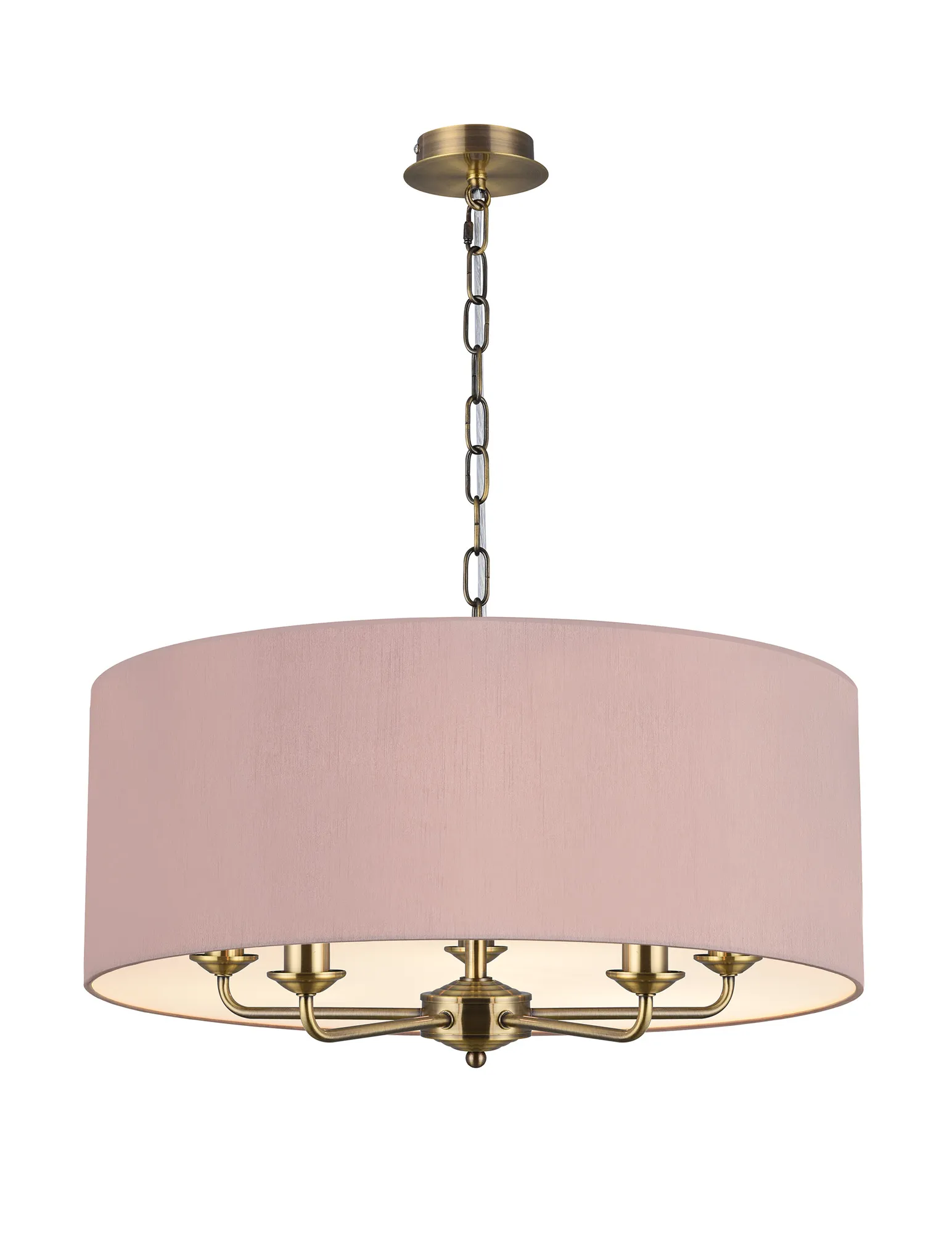 Banyan 60cm 5 Light Pendant Antique Brass; Taupe/Halo Gold